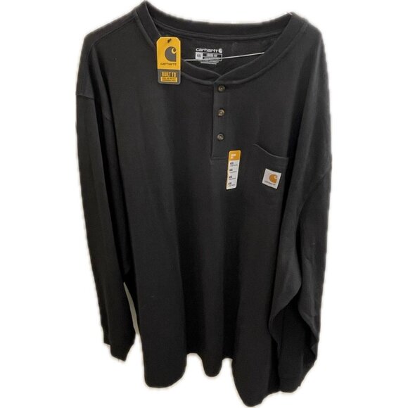 Carhartt Other - Carhartt Long Sleeve Henley Black 4x Shirt Model TK0128-M
